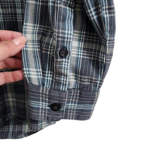 The North Face Top Womens Medium Flannel Button Up Shirt White Plaid Cuff Sleeve - Picture 6 of 12